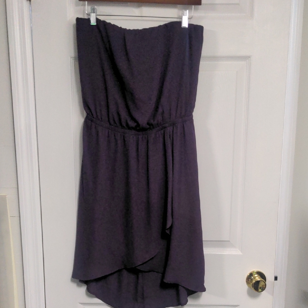Express Plum Asymmetrical Strapless Sundress